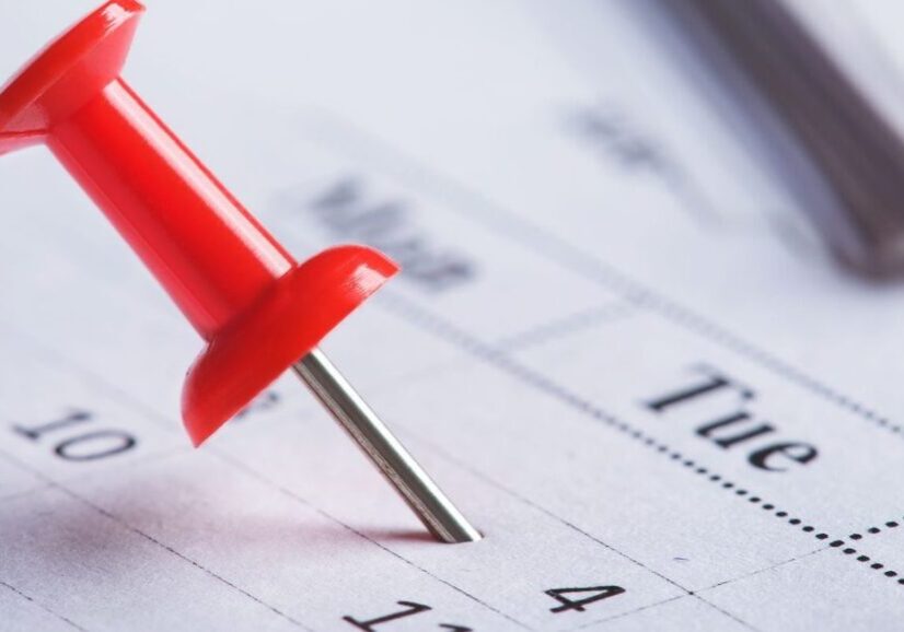 Red pin marking a date on a calendar — home renovation delays Sydney